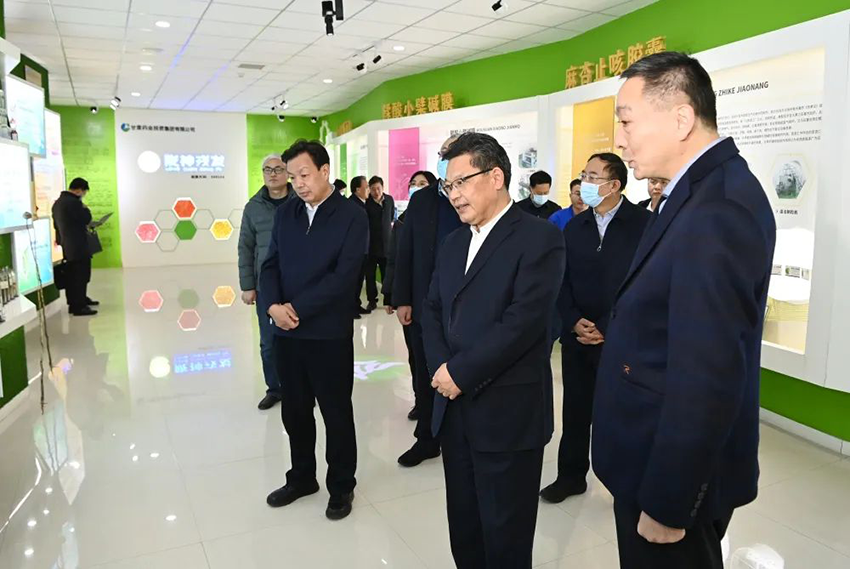甘肅省委副書記、省長任振鶴到甘肅藥業(yè)集團隴神戎發(fā)藥業(yè)公司調(diào)研指導(dǎo)工作